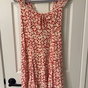 NWT - Charming Red Heart Print Kids Dress -Size Medium